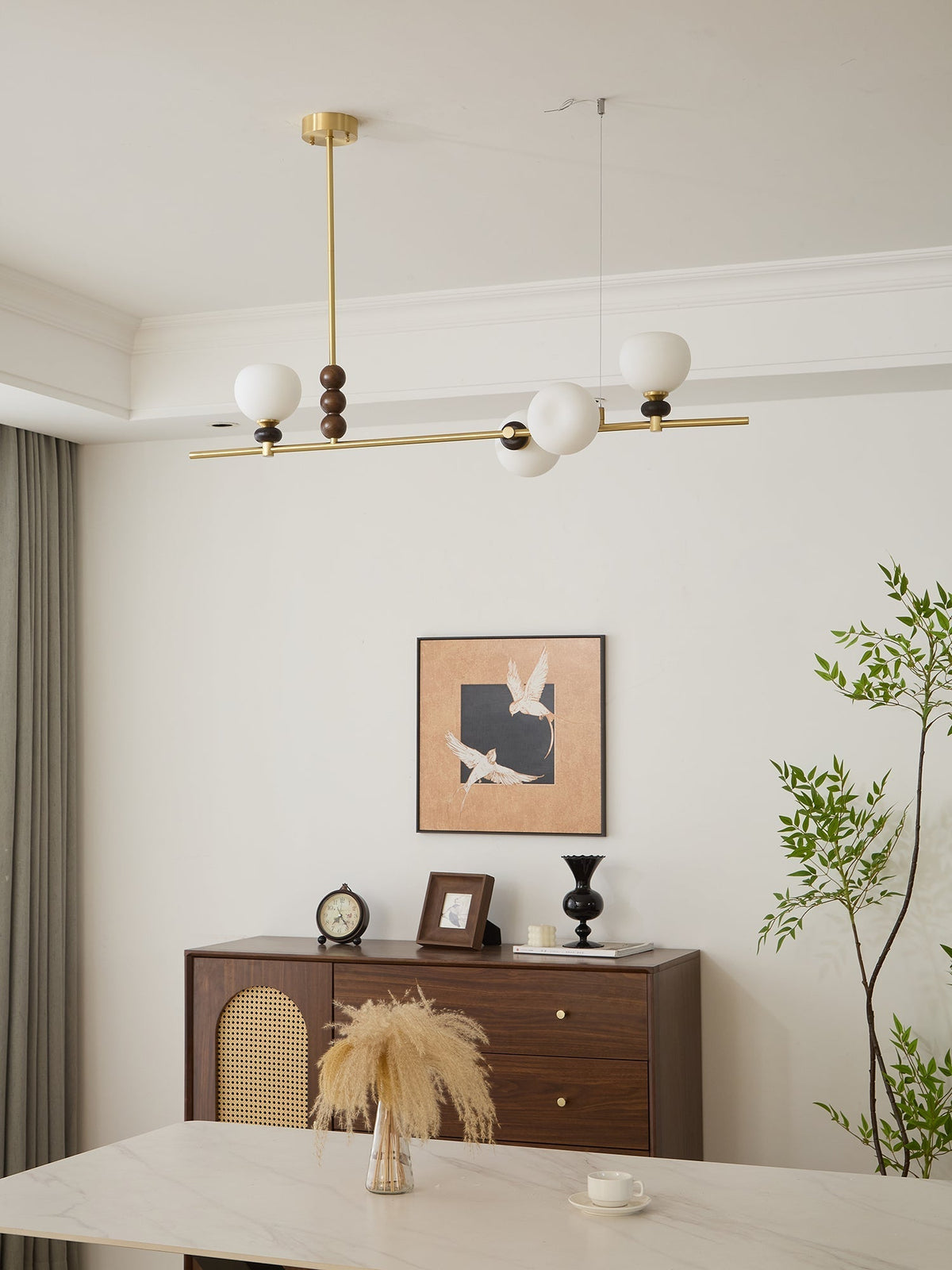 Sylivia Pendelleuchte aus Holz im Vintage-Stil