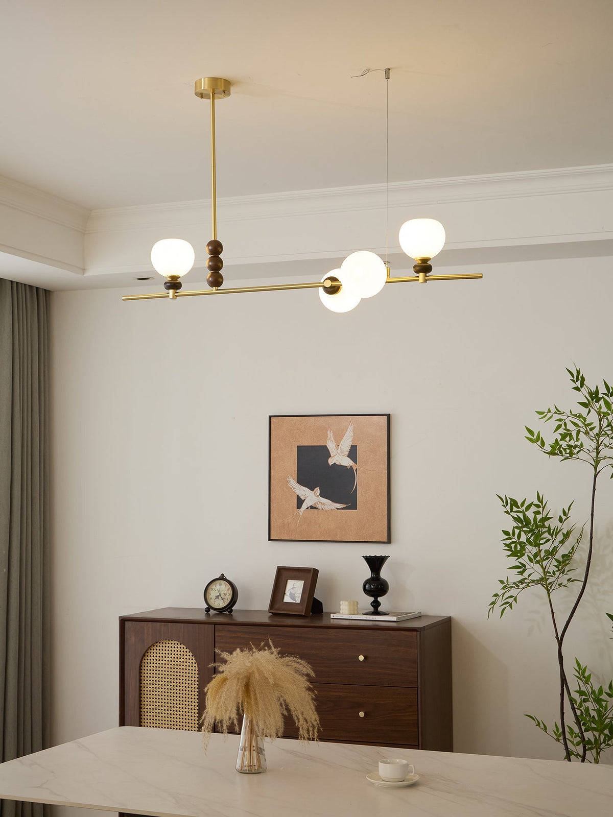 Sylivia Pendelleuchte aus Holz im Vintage-Stil