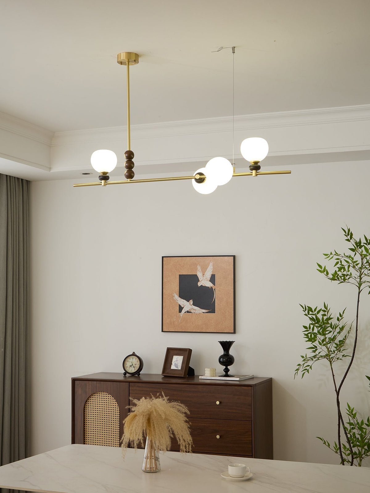 Sylivia Pendelleuchte aus Holz im Vintage-Stil