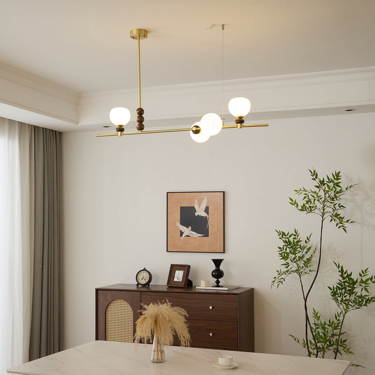 Sylivia Pendelleuchte aus Holz im Vintage-Stil