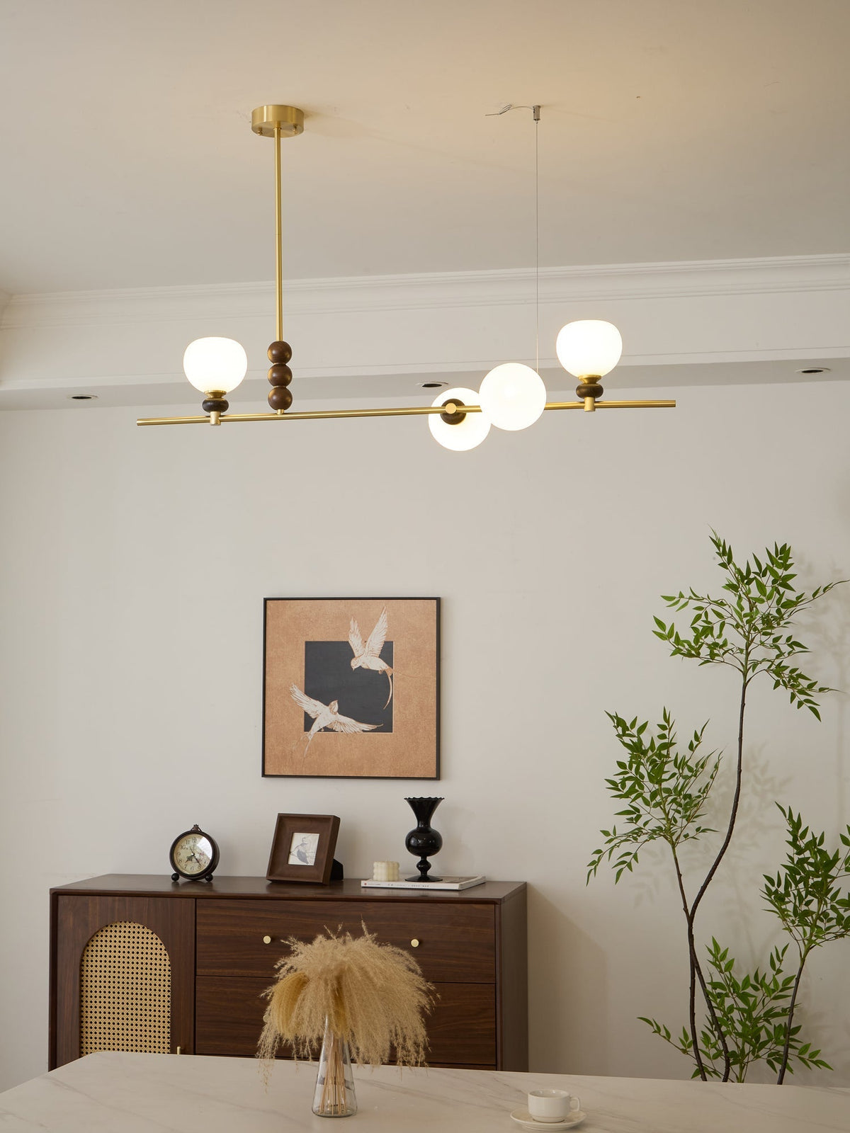 Sylivia Pendelleuchte aus Holz im Vintage-Stil