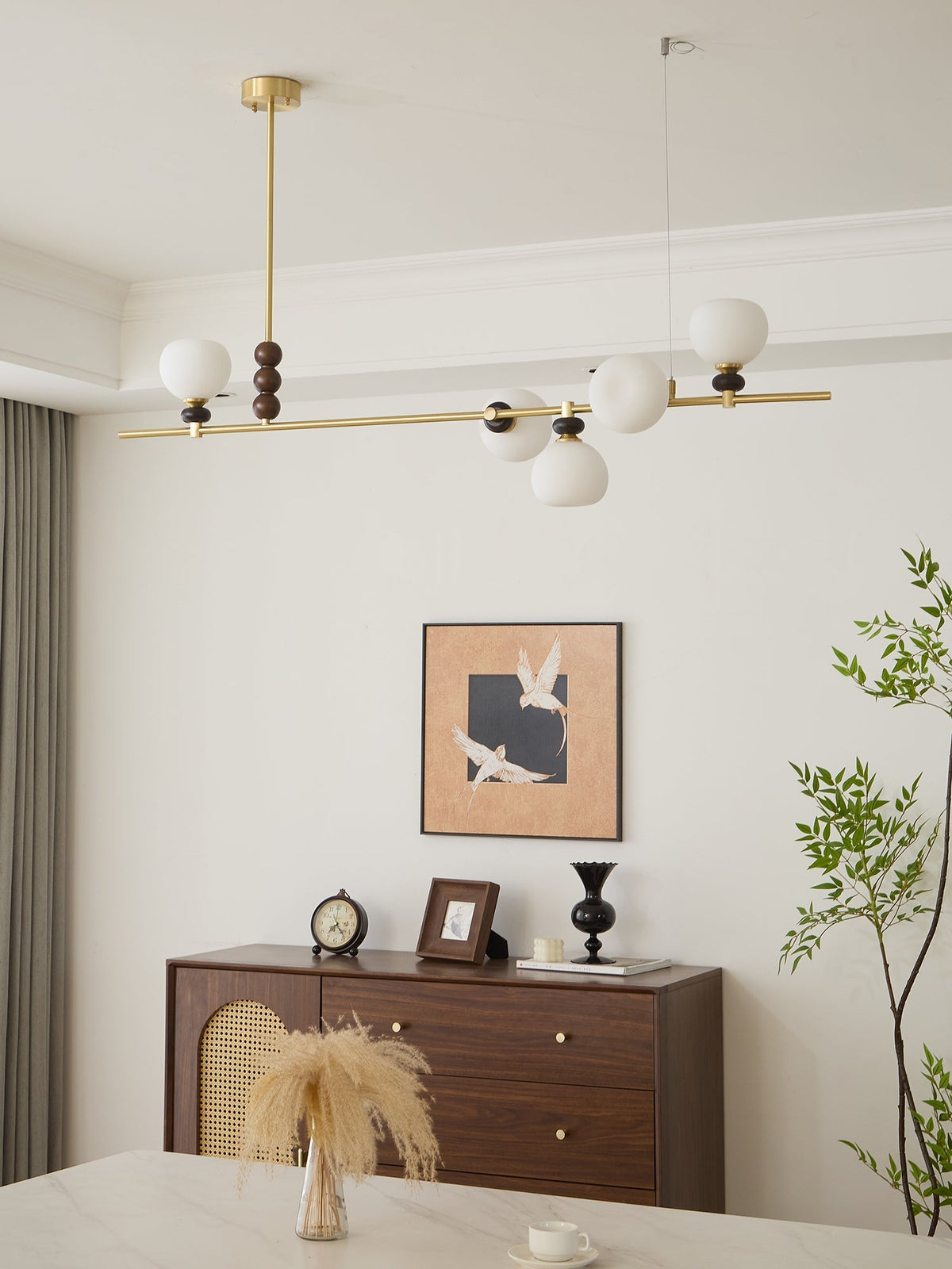 Sylivia Pendelleuchte aus Holz im Vintage-Stil