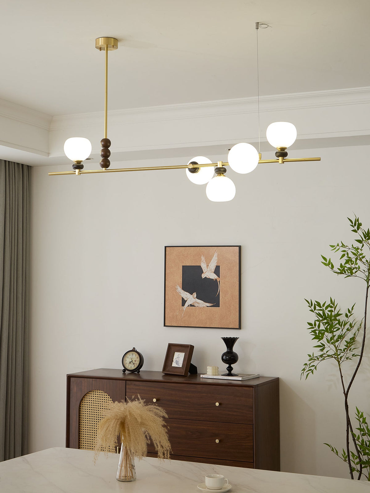Sylivia Pendelleuchte aus Holz im Vintage-Stil