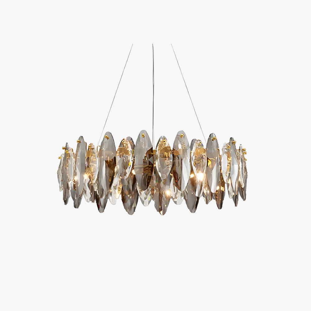 Kristy Kristall LED Kronleuchter Gold Glas/Metall Wohnzimmer