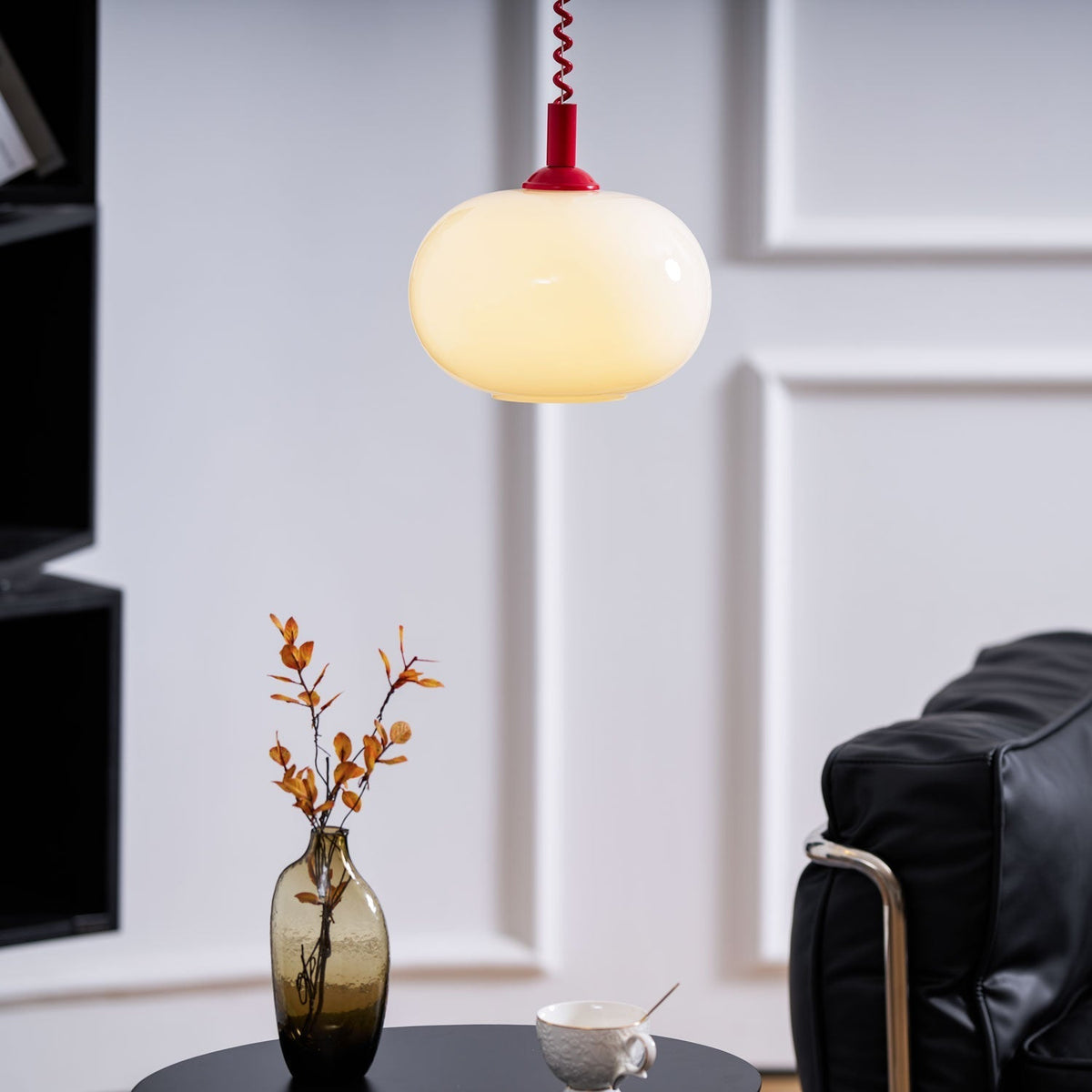 Euvora Pendelleuchte aus Glas im klassischen Stil in Gelb
