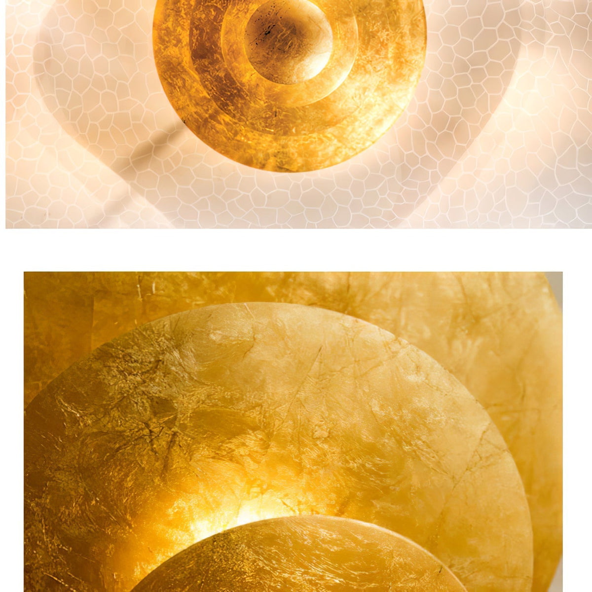 Phelion mehrschichtige Pendelleuchte aus Goldfolie