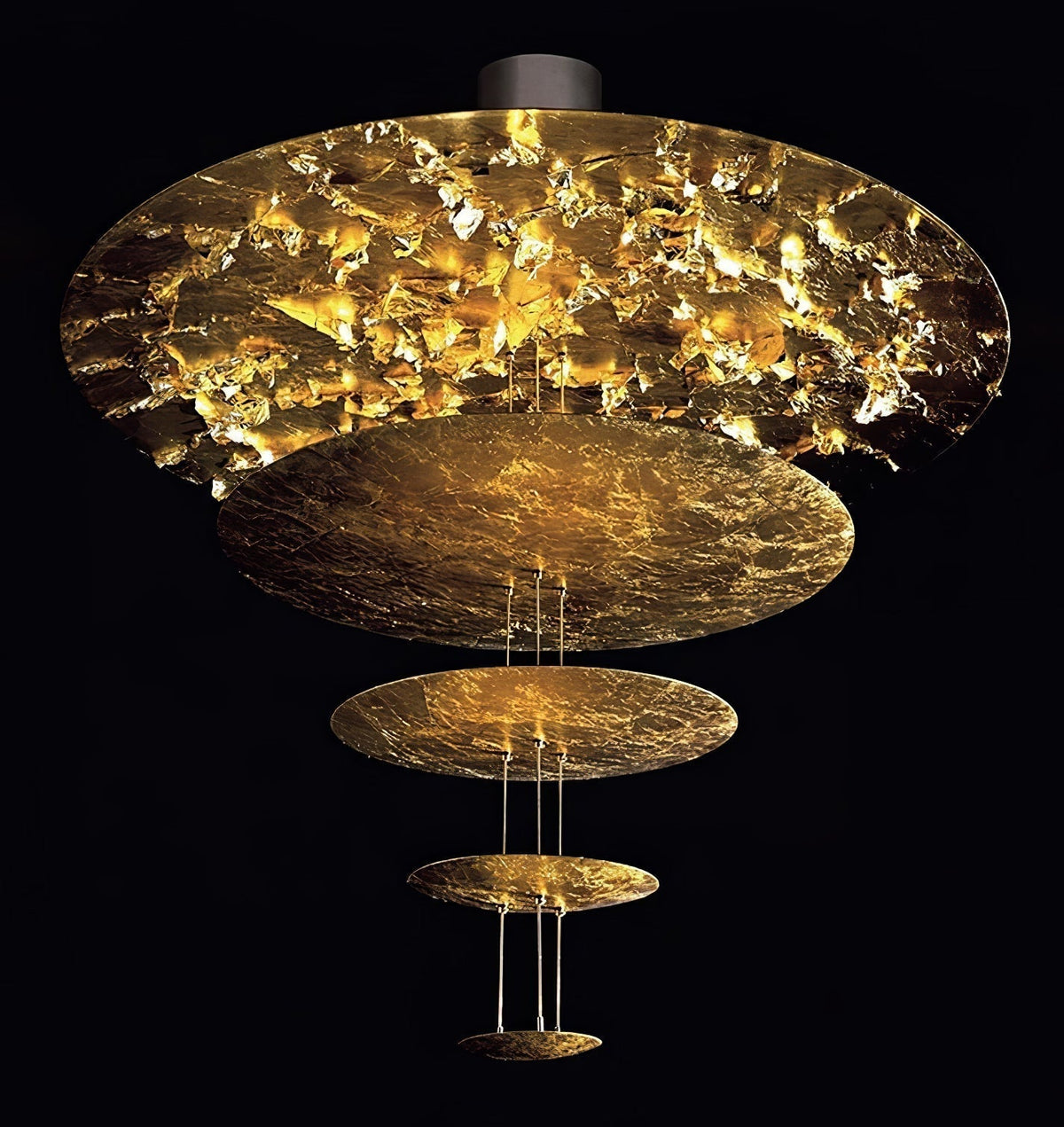 Phelion mehrschichtige Pendelleuchte aus Goldfolie