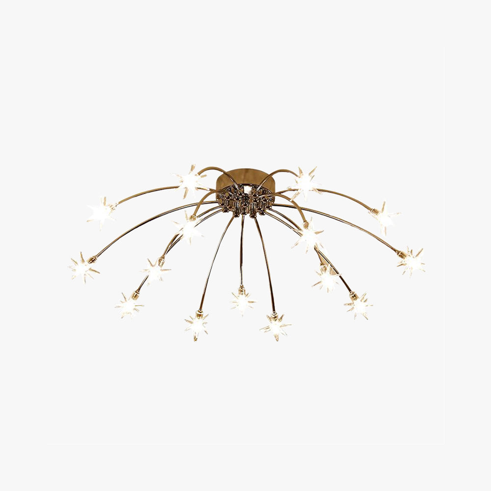 Kristy Zeitgenössisch Deckenleuchte Schwarz/Gold Sternenhimmel Schlafzimmer