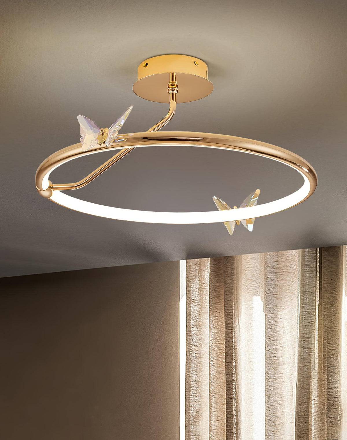 Cyrelel Deckenleuchte Magic Butterfly Kristallakzente LED-Ring