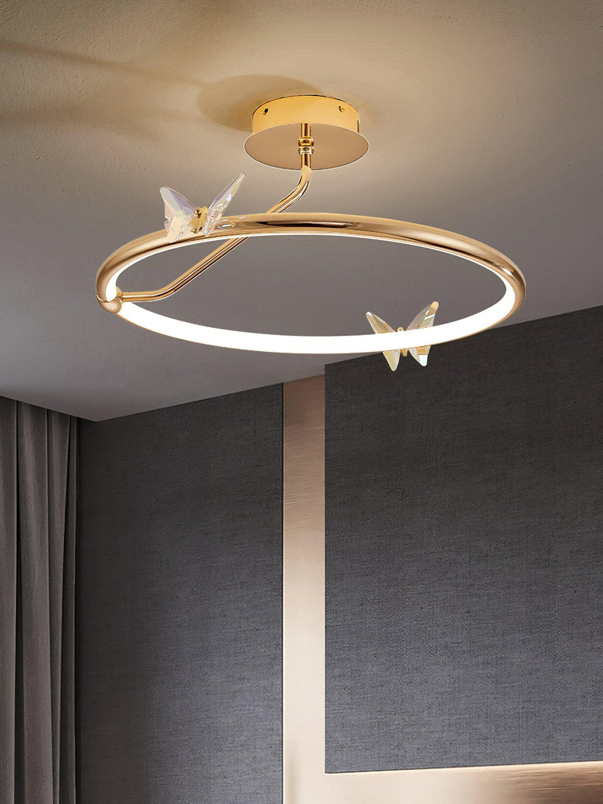 Cyrelel Deckenleuchte Magic Butterfly Kristallakzente LED-Ring