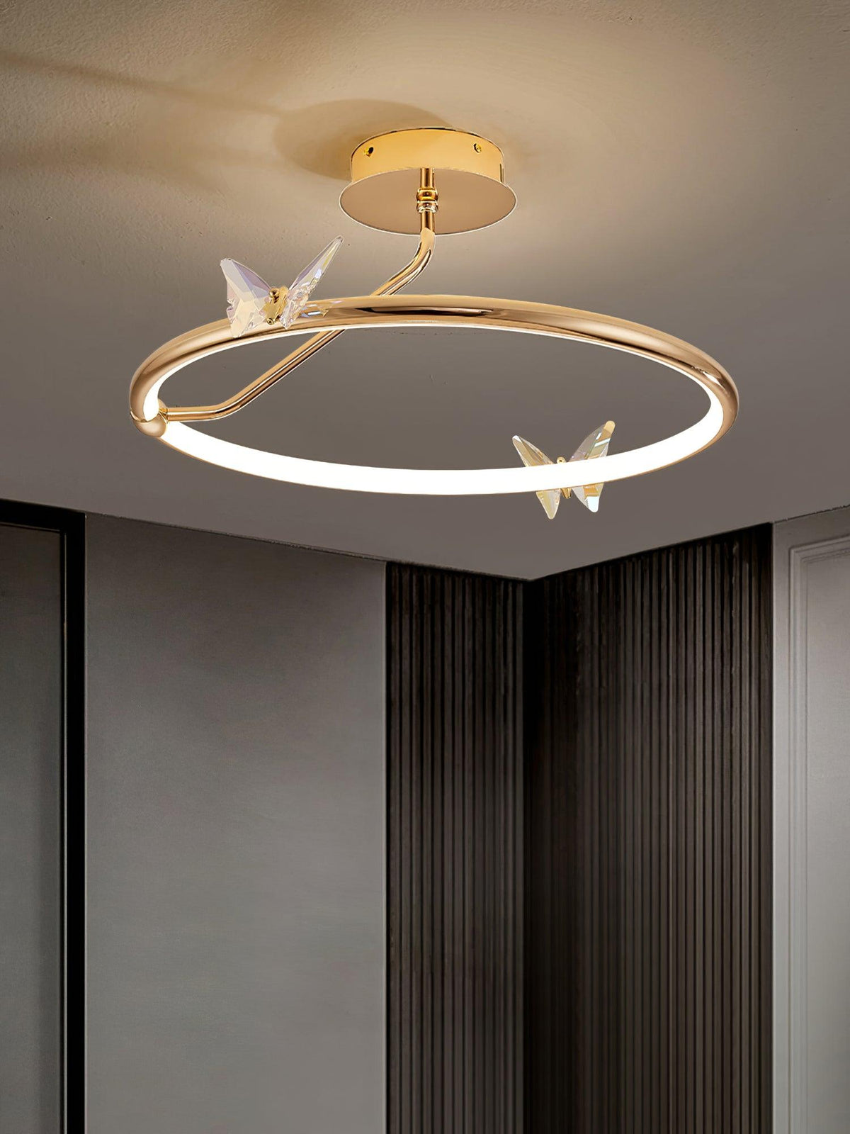 Cyrelel Deckenleuchte Magic Butterfly Kristallakzente LED-Ring