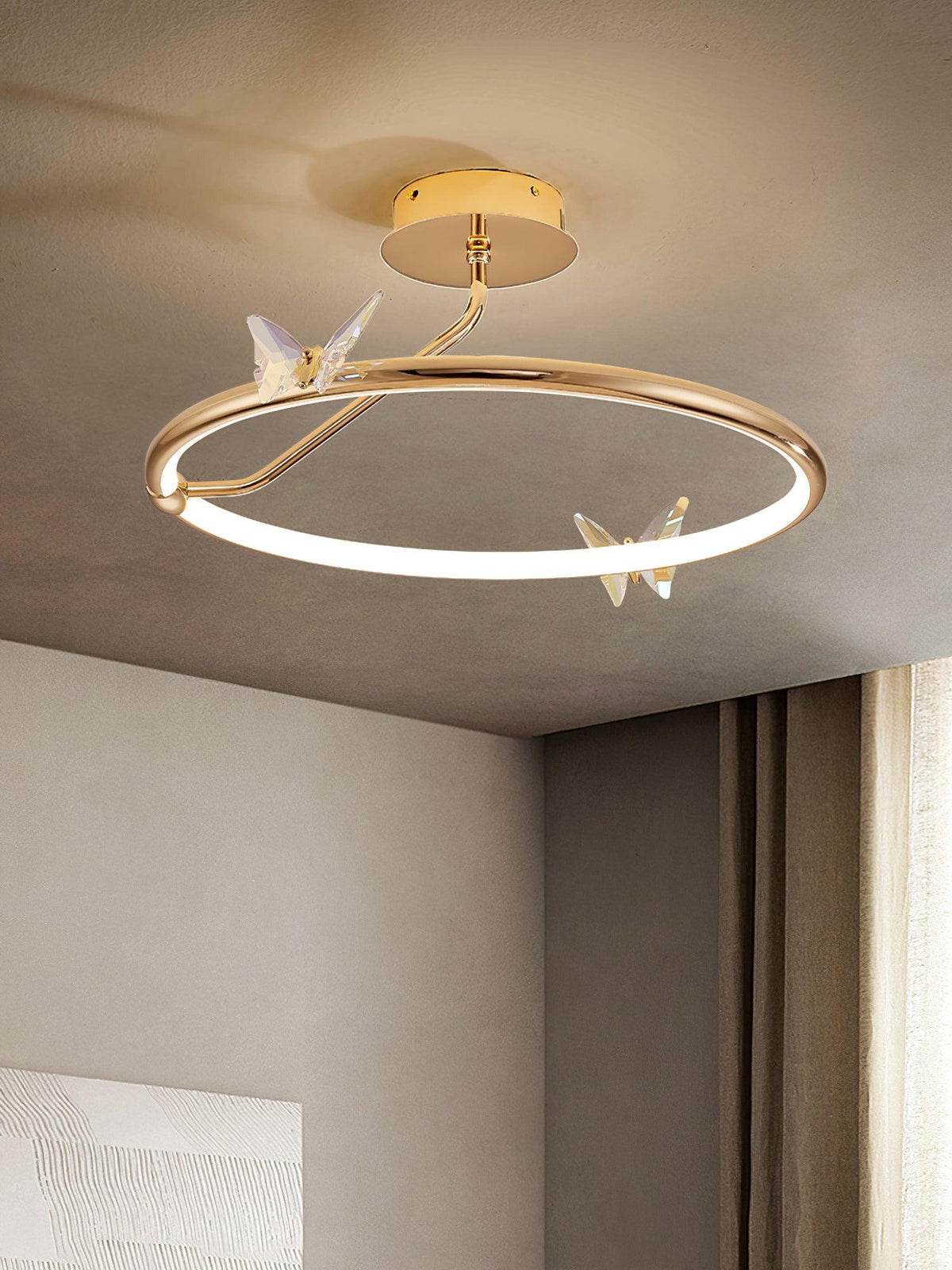 Cyrelel Deckenleuchte Magic Butterfly Kristallakzente LED-Ring