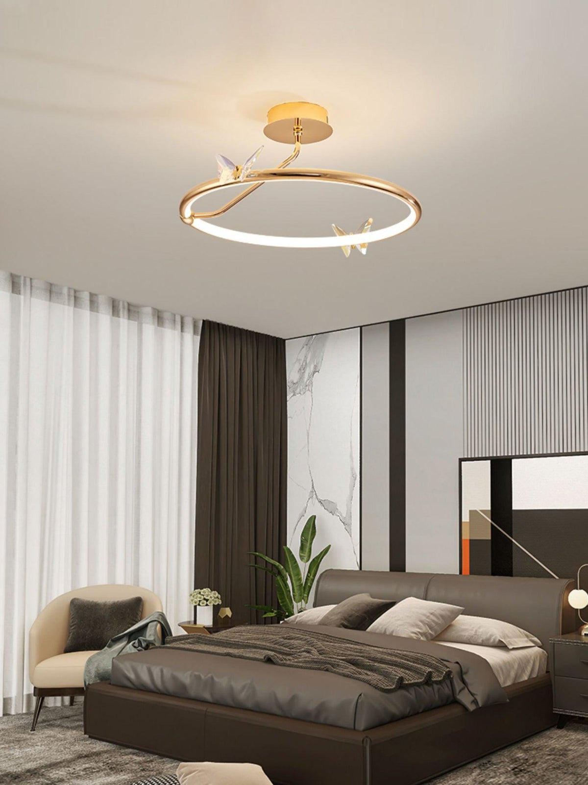 Cyrelel Deckenleuchte Magic Butterfly Kristallakzente LED-Ring