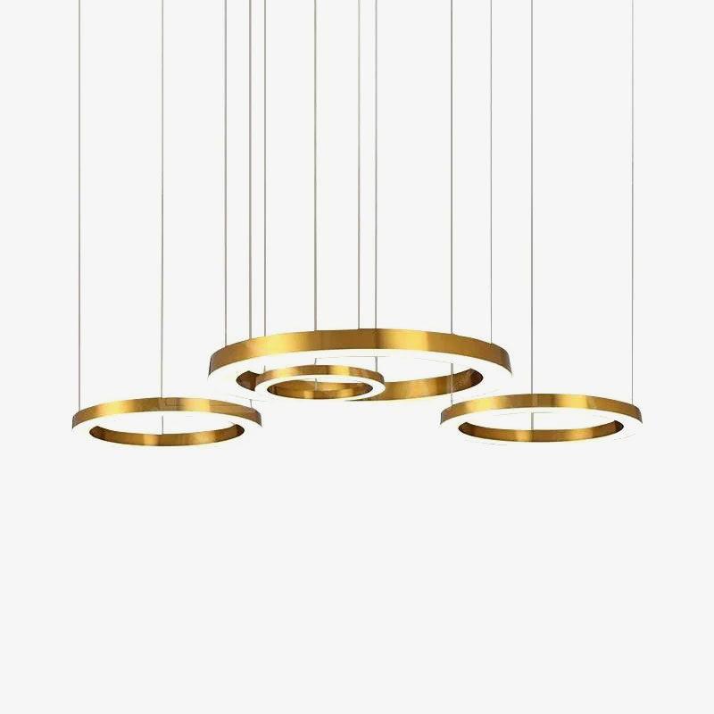 Dexlin Pendelleuchte LED-Ring Gold modern 3-Ring