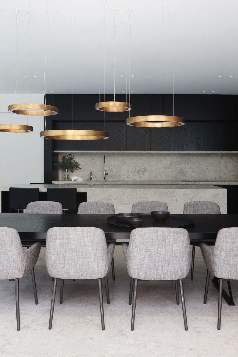 Dexlin Pendelleuchte LED-Ring Gold modern 3-Ring