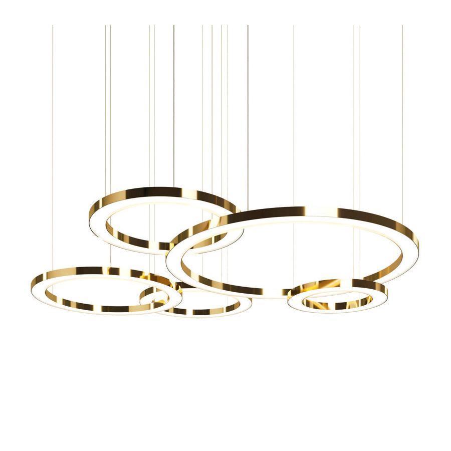 Dexlin Pendelleuchte LED-Ring Gold modern 3-Ring