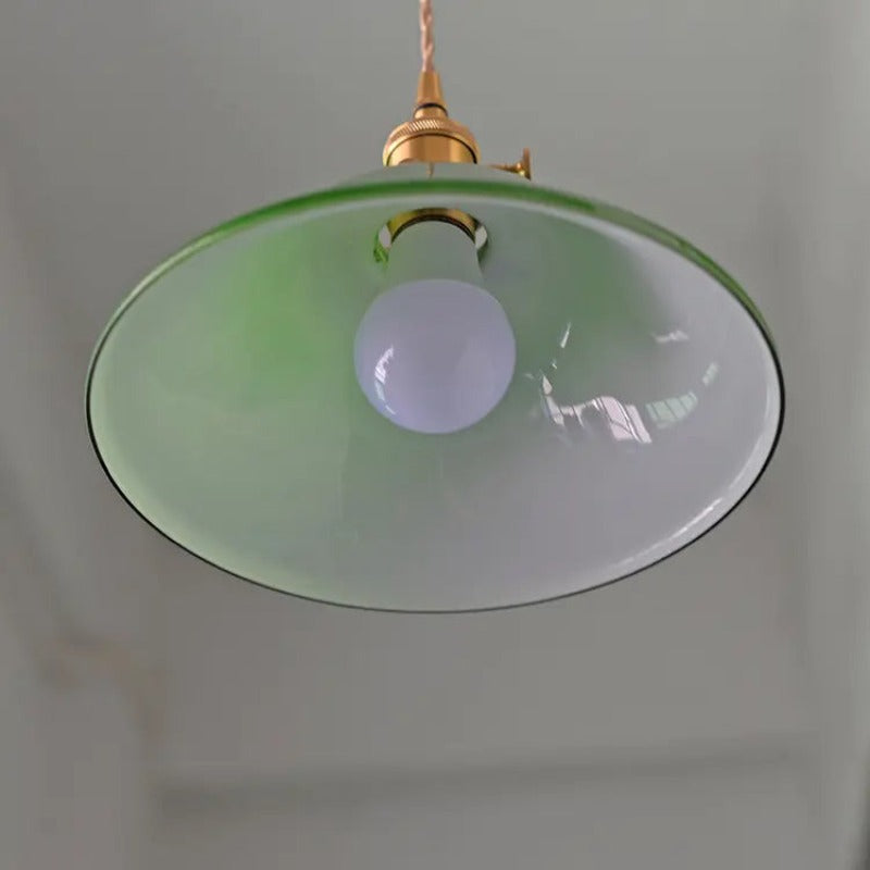 Valentina Rustikal Vintage LED Pendelleuchte Grün Glas Esszimmer