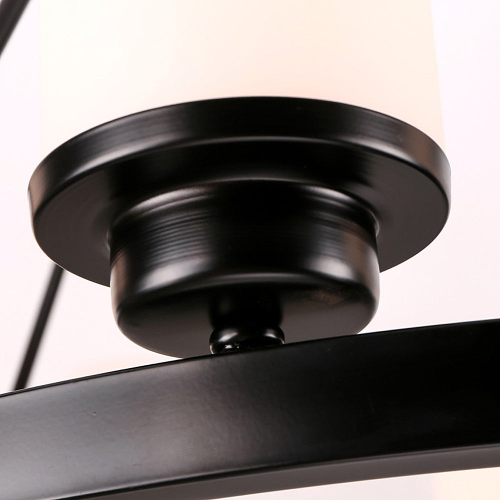 Silva Kronleuchter Glas Retro Zylinder Esstisch, Schwarz Weiß, Metall
