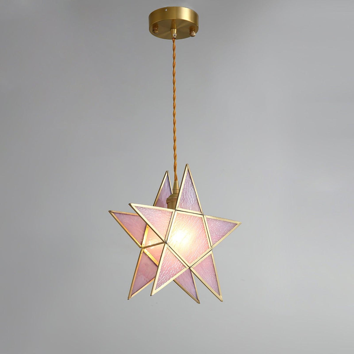 Lione Pink Stained Glas Pendelleuchte