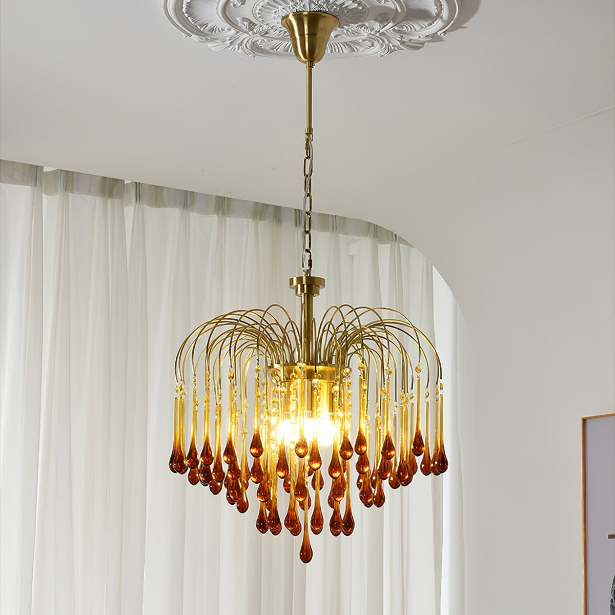 Ciel Kronleuchter Golden Arms and Kristall