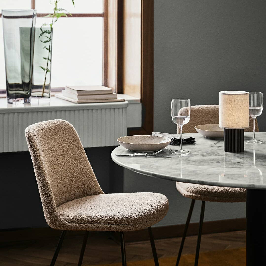 Calelelia Tischlampe Braun Flutiertes Minimalistisch Schlafzimmer | Cielum