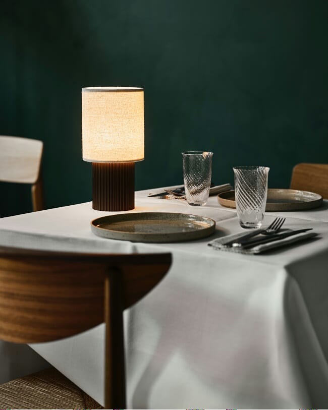 Calelelia Tischlampe Braun Flutiertes Minimalistisch Schlafzimmer | Cielum