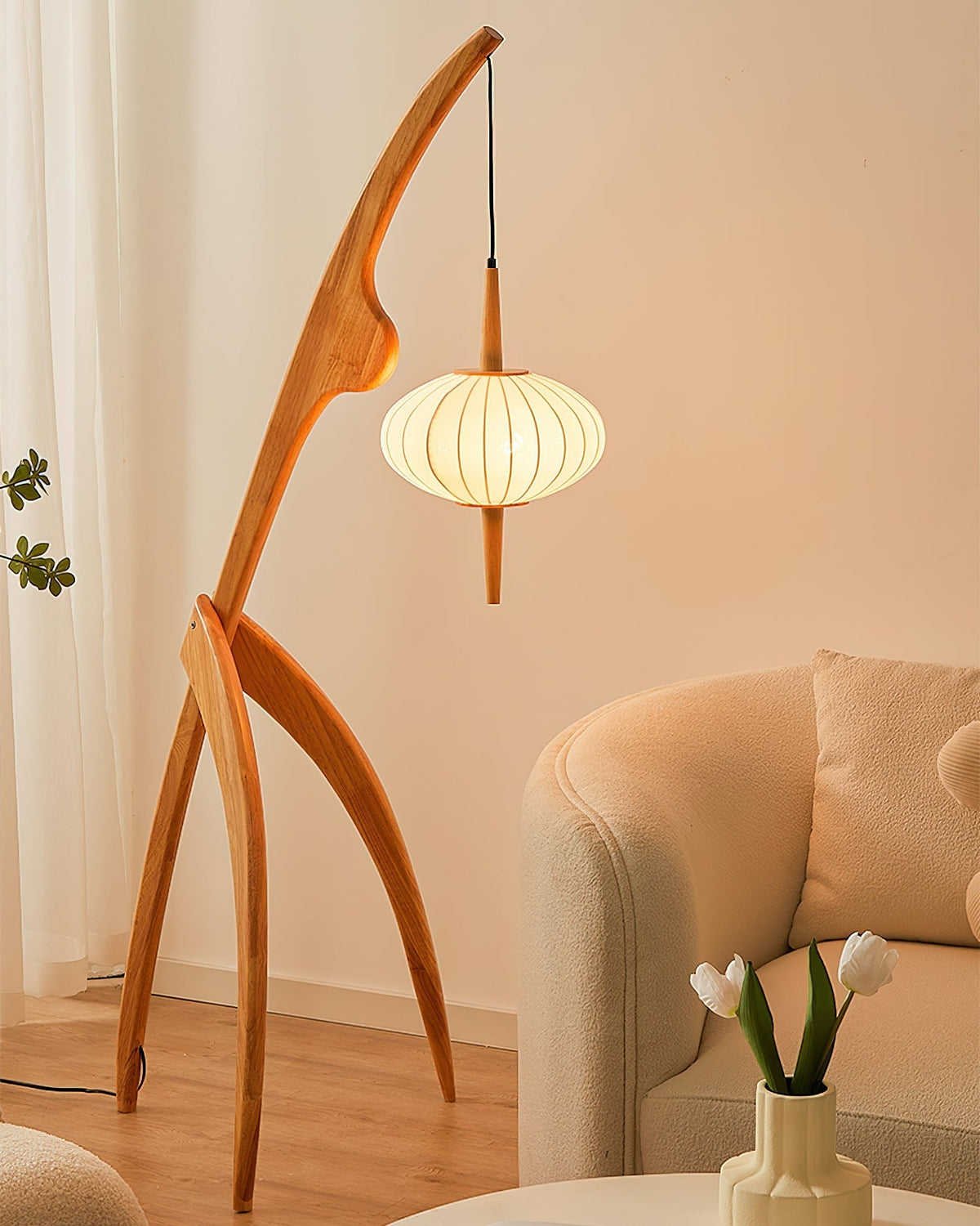 Ulen Mid-Century-Stil Stehleuchte aus Holz