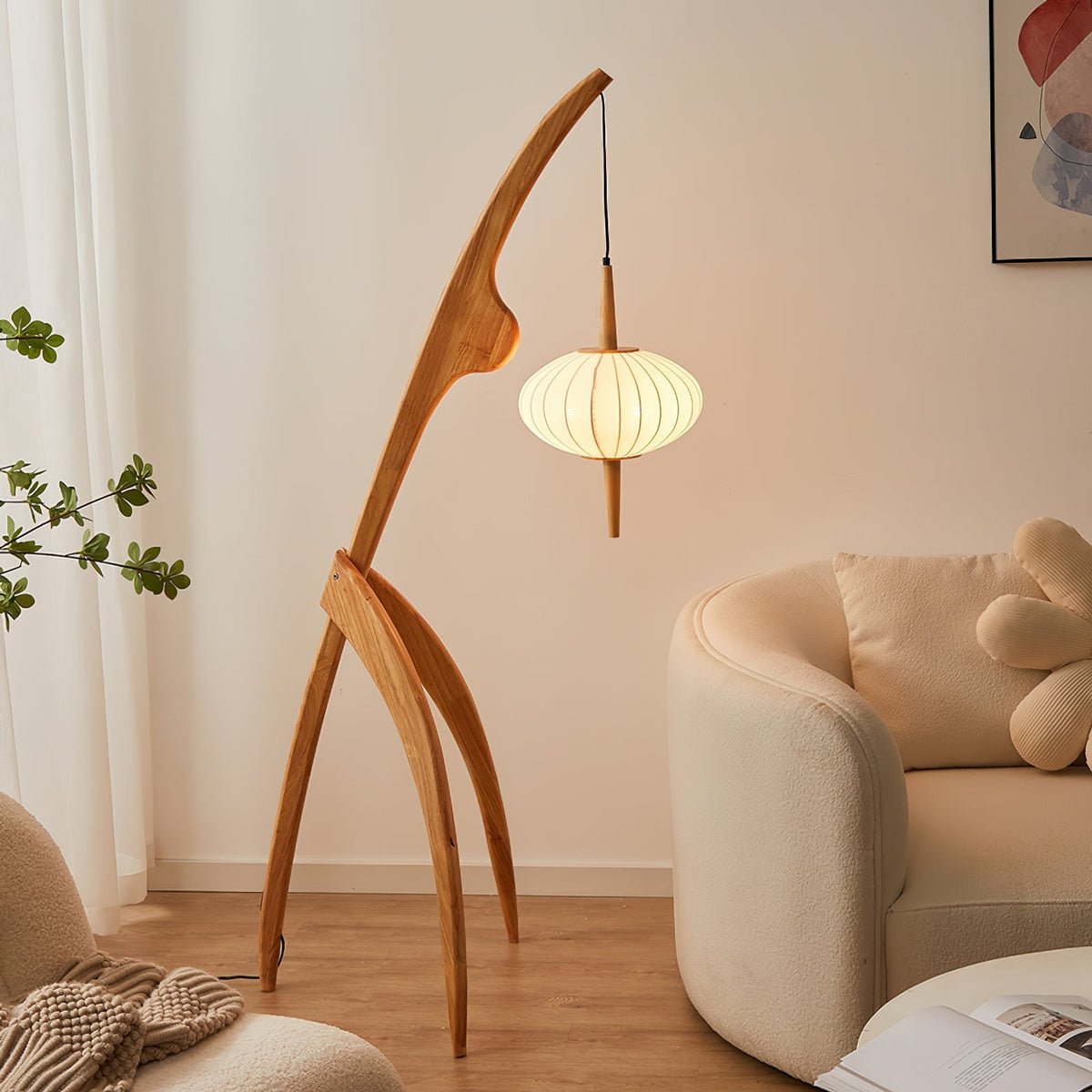 Ulen Mid-Century-Stil Stehleuchte aus Holz