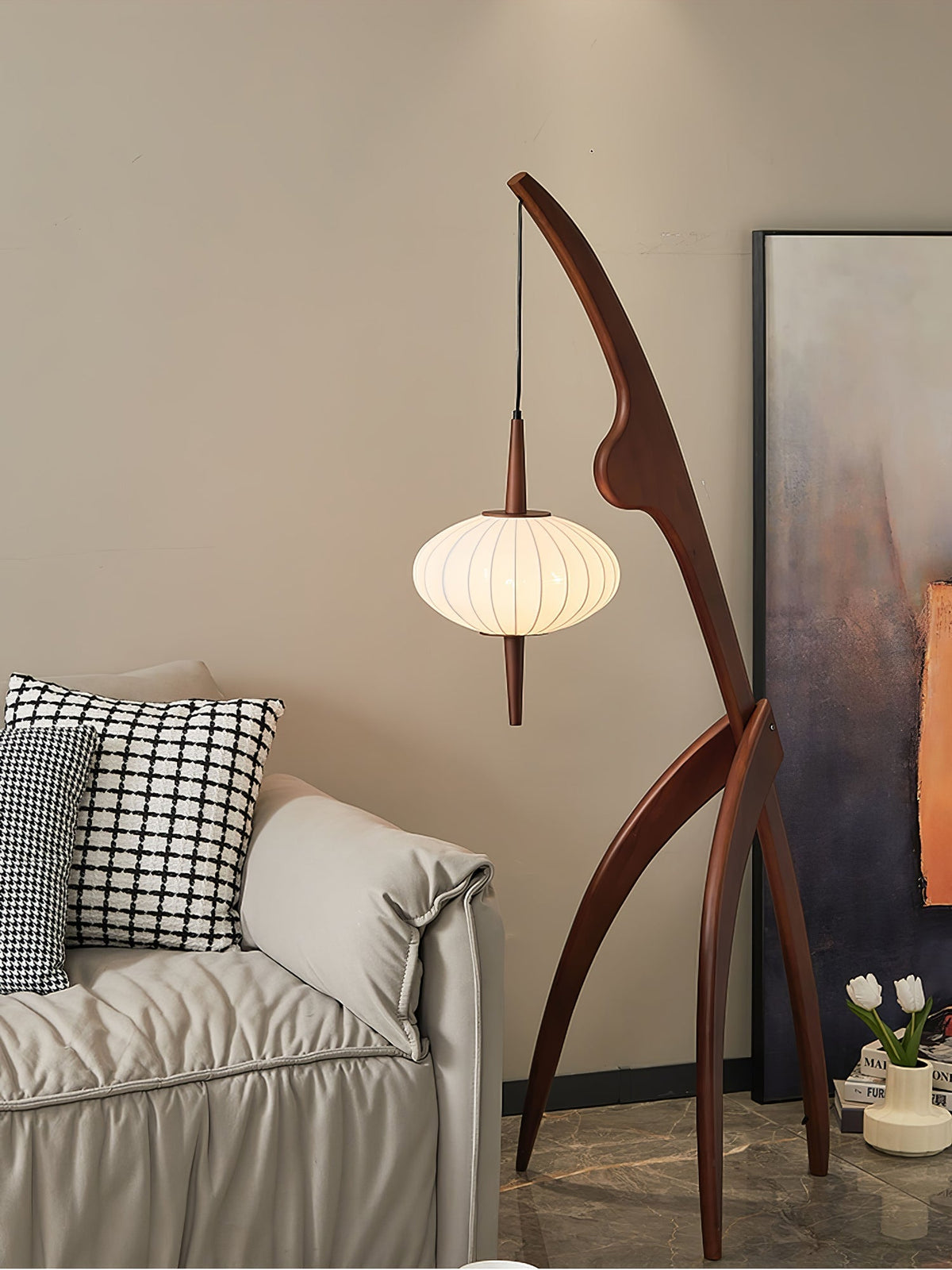 Ulen Mid-Century-Stil Stehleuchte aus Holz