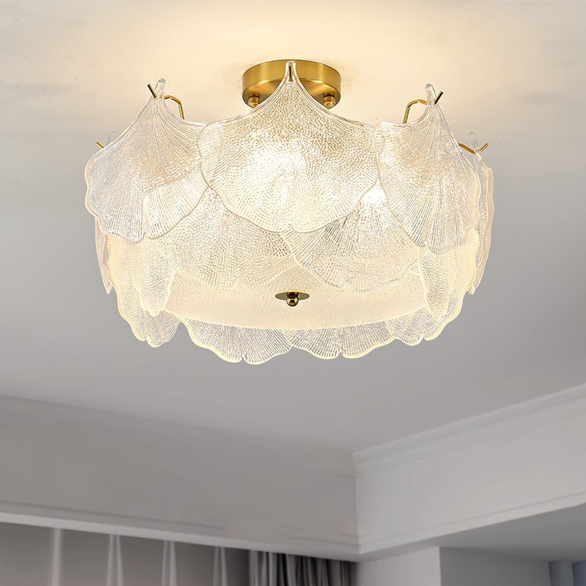 Quineth Deckenleuchte aus Glas in Blatt-Cluster-Form