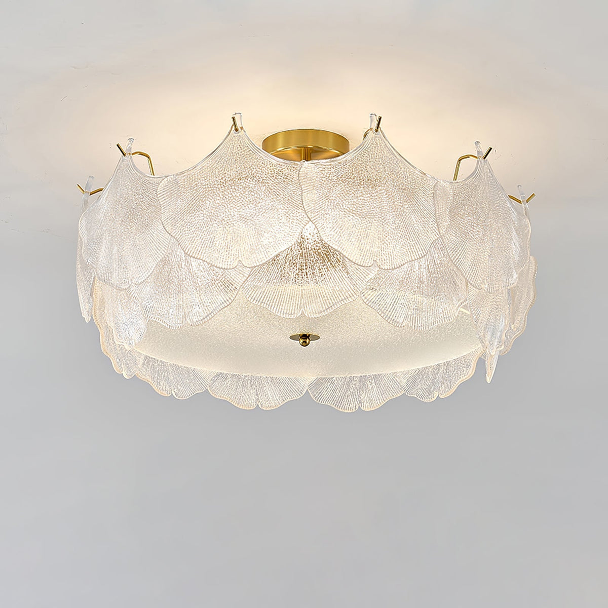 Quineth Deckenleuchte aus Glas in Blatt-Cluster-Form
