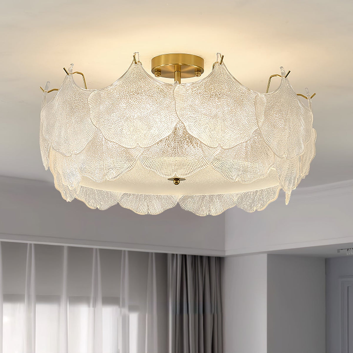 Quineth Deckenleuchte aus Glas in Blatt-Cluster-Form