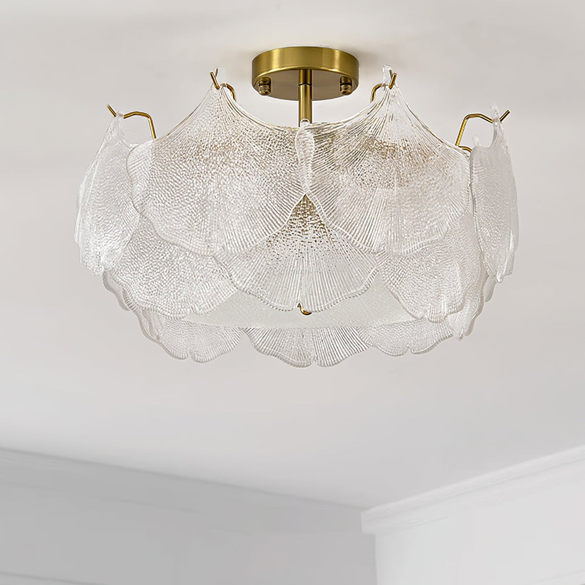 Quineth Deckenleuchte aus Glas in Blatt-Cluster-Form