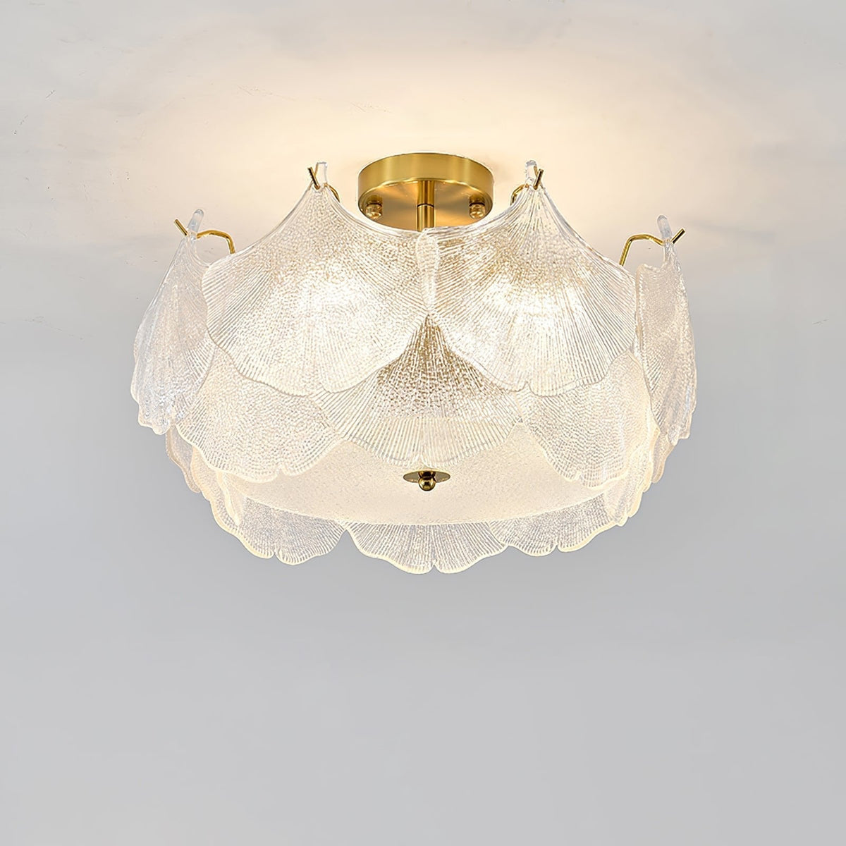 Quineth Deckenleuchte aus Glas in Blatt-Cluster-Form
