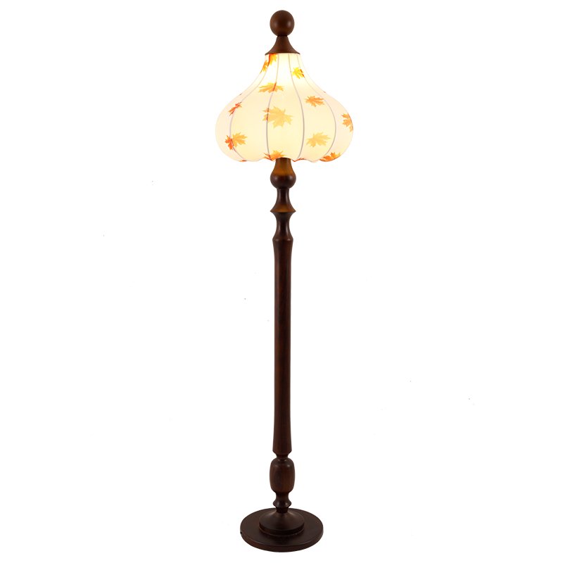 Maplen Holz-Stoff-Vintage-Stehleuchte