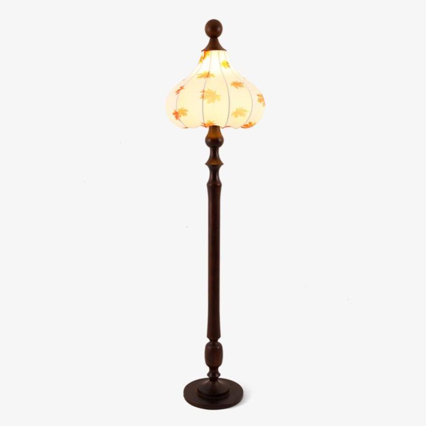 Maplen Holz-Stoff-Vintage-Stehleuchte