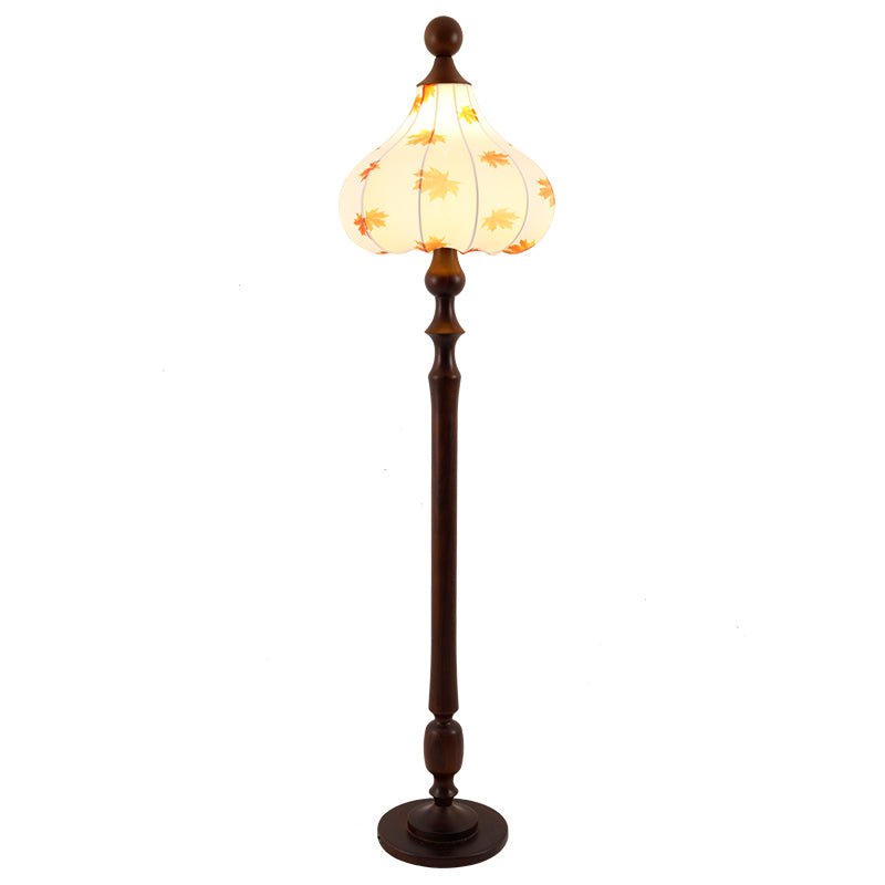 Maplen Holz-Stoff-Vintage-Stehleuchte