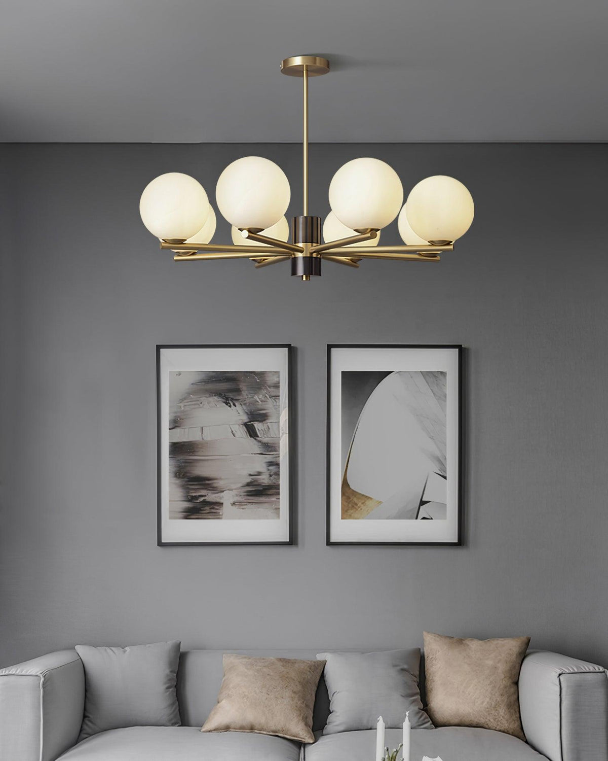 Covynel Kronleuchter aus Messing im Mid-Century-Stil