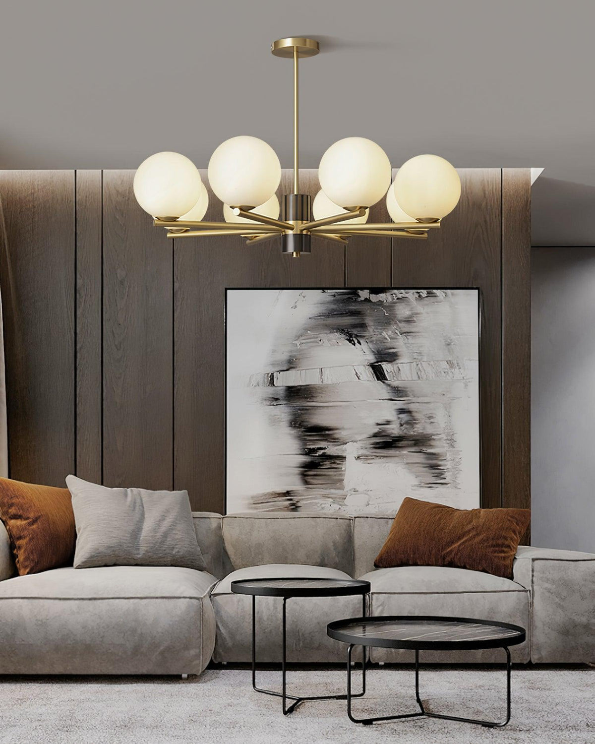 Covynel Kronleuchter aus Messing im Mid-Century-Stil