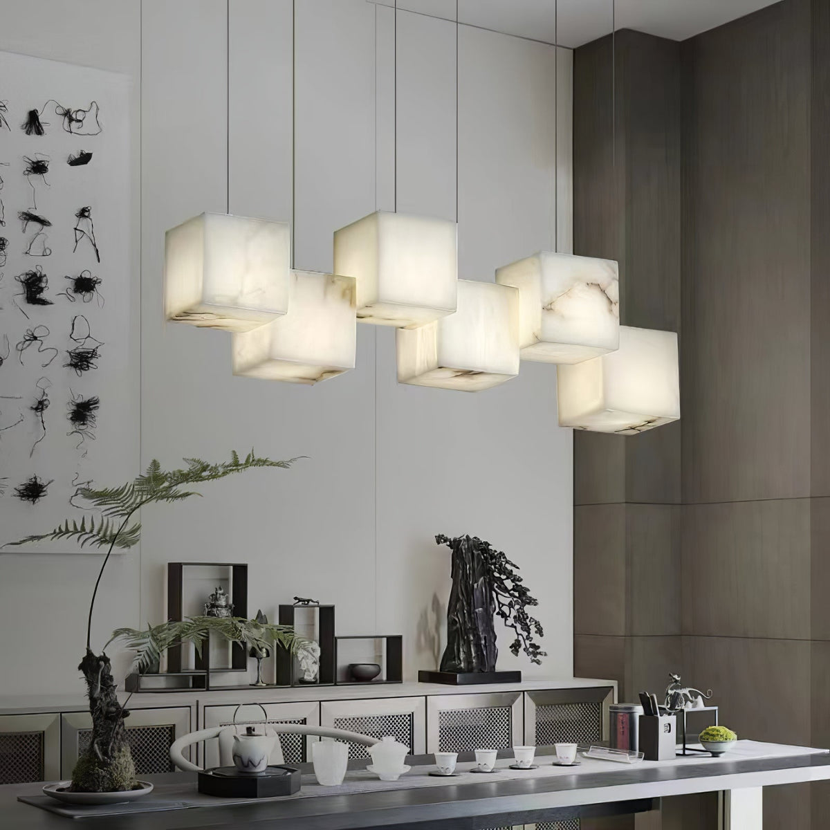 Kronleuchter Alabaster Kuben Baldachin Vielseitige Ambiente Leuchten | Cielum