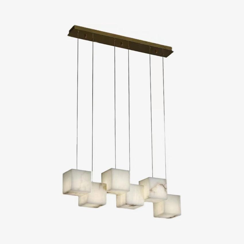 Develo Kronleuchter Minimalistische Alabaster-Pendelleuchte in linearer Form