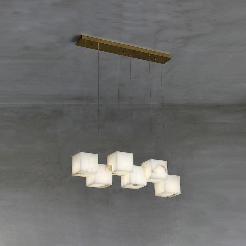 Develo Kronleuchter Minimalistische Alabaster-Pendelleuchte in linearer Form