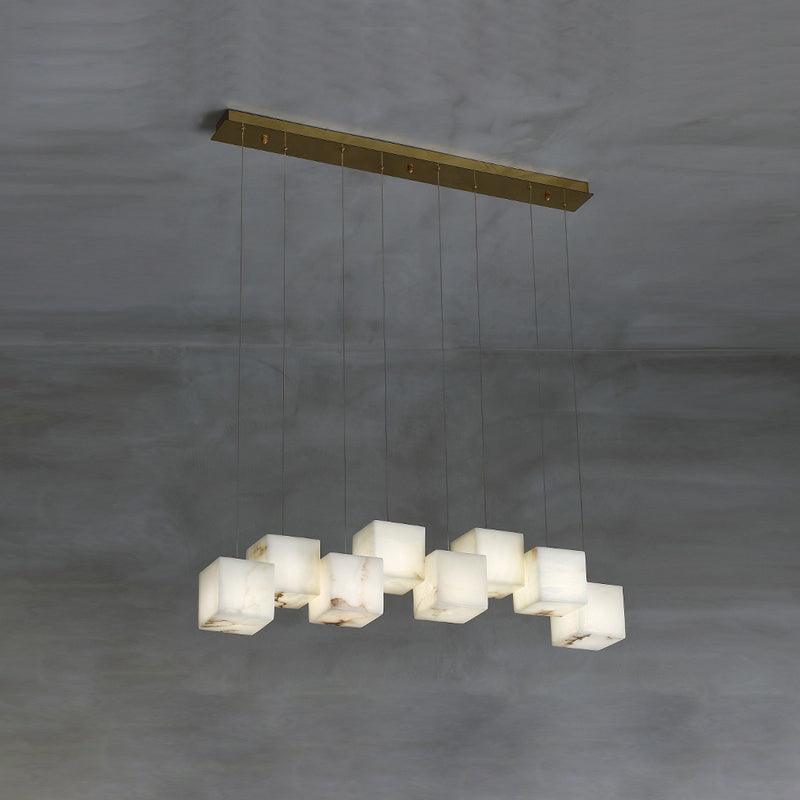 Develo Kronleuchter Minimalistische Alabaster-Pendelleuchte in linearer Form