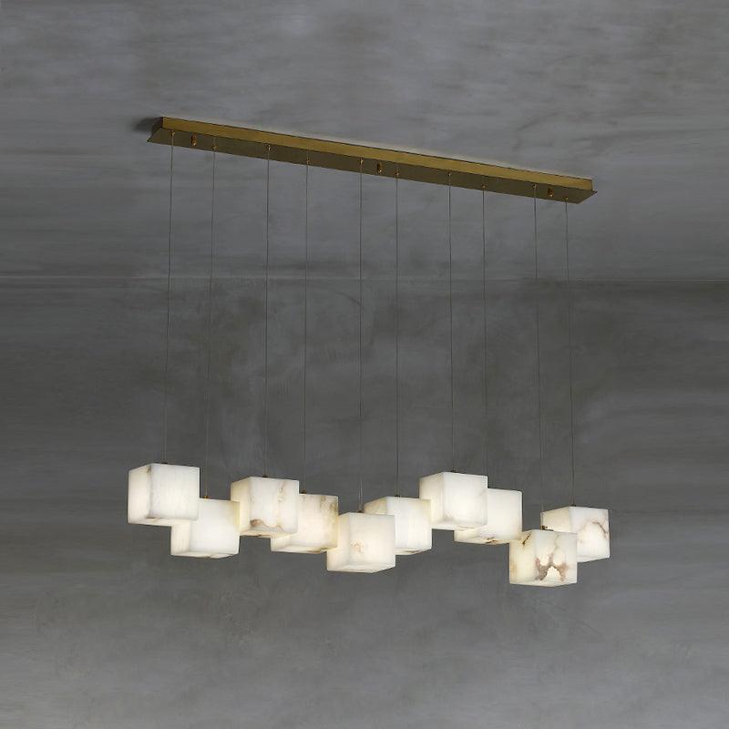 Develo Kronleuchter Minimalistische Alabaster-Pendelleuchte in linearer Form
