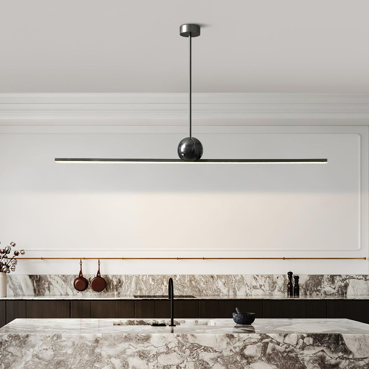 Mariiella lineare minimalistische Pendelleuchte aus Marmor &
