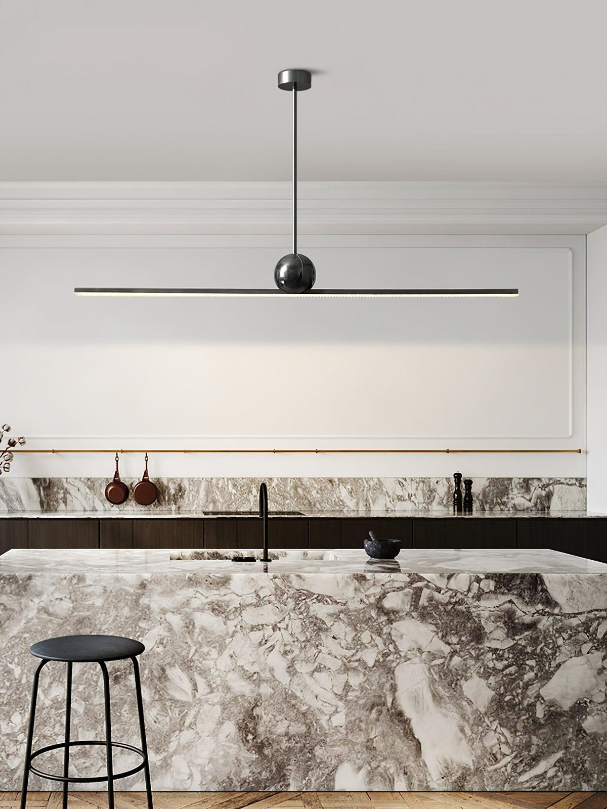 Mariiella lineare minimalistische Pendelleuchte aus Marmor &