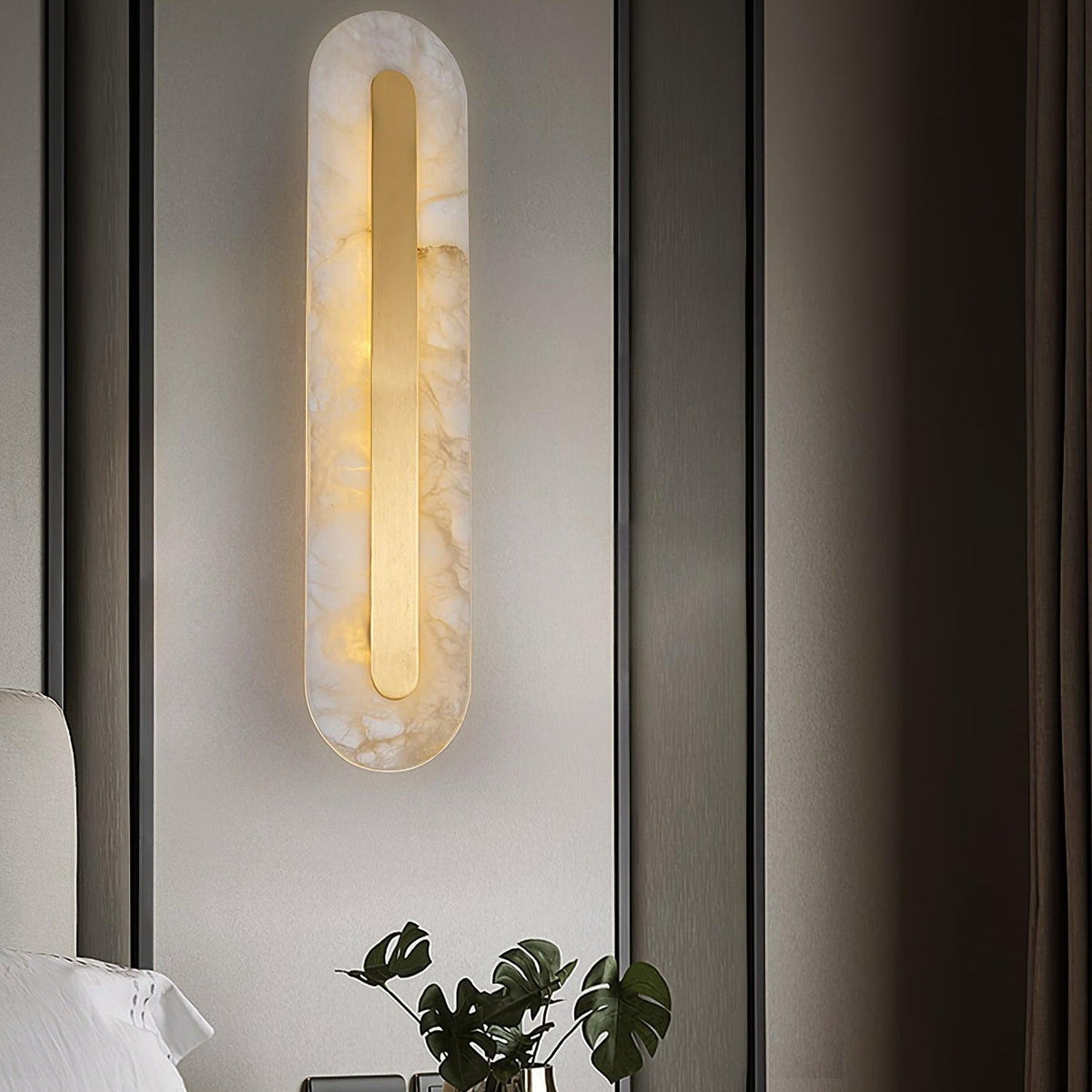 Hurn Abgerundete Alabaster Wandleuchte