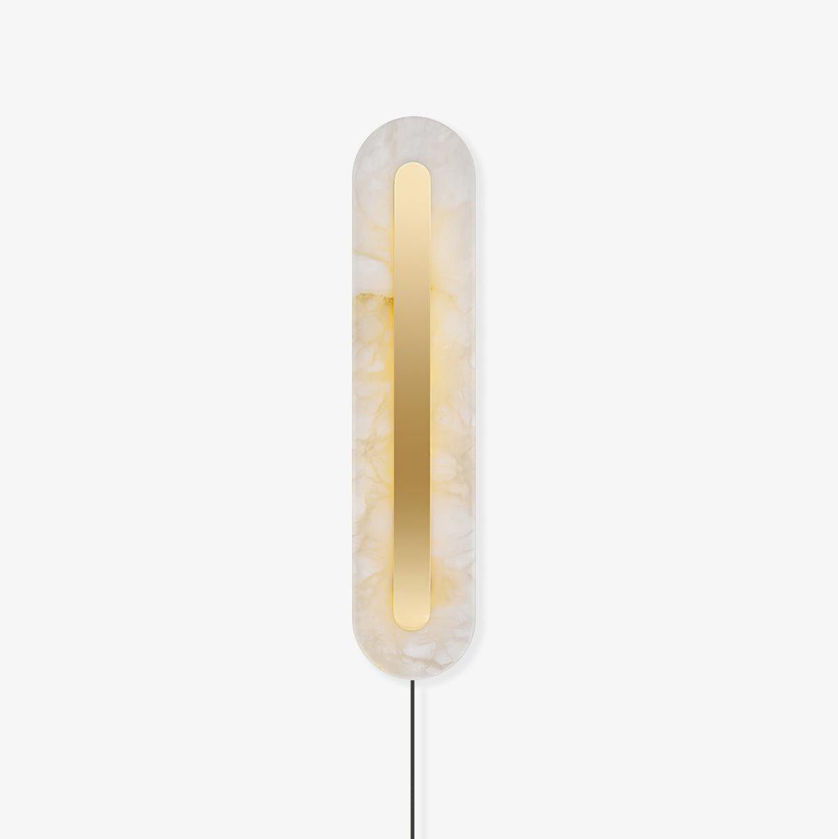 Alabaster-Runde Wandleuchte mit Stecker