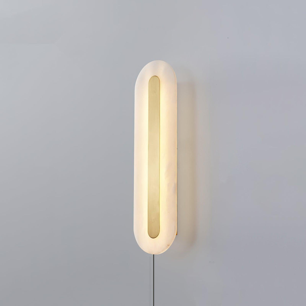 Alabaster-Runde Wandleuchte mit Stecker