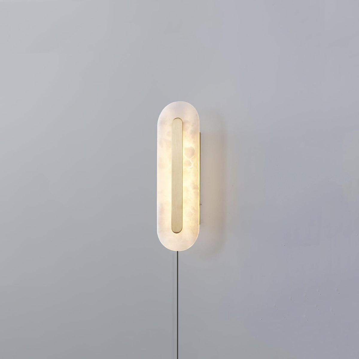 Alabaster-Runde Wandleuchte mit Stecker